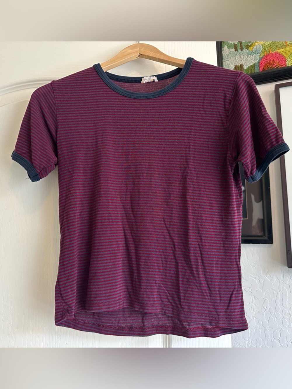 Vintage Brandy Melville John Galt Striped Ringer Tee. Size: Small